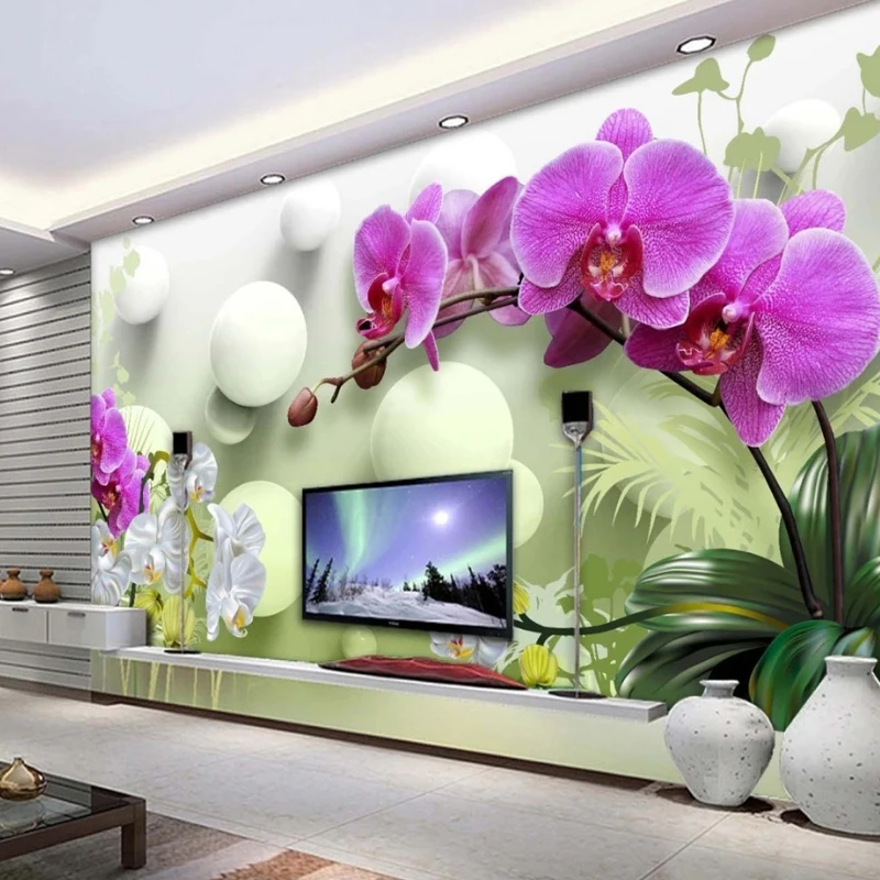 Özelleştirilmiş 3D Fotoğraf Duvar Kağıdı Topu Çiçek Modern TV Arka Plan Dekor İç Yatak Odası Oturma Odası Kanepe duvar kağıdı