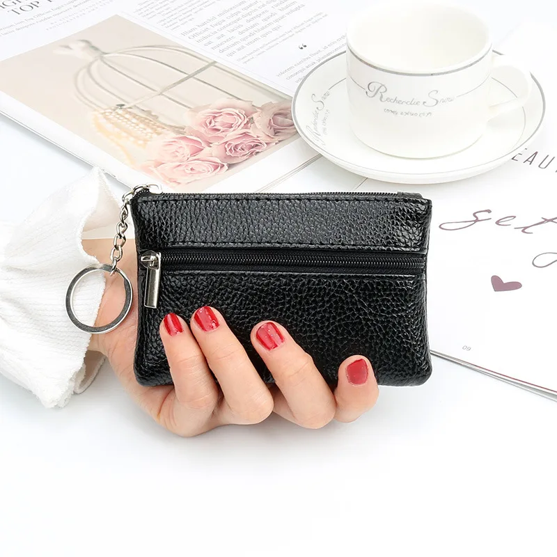 Bozuk para cüzdanı Erkekler Küçük Çanta Cüzdan Değişim Çantalar Fermuarlı Para Çantaları kart tutucu Kılıf Çocuk Mini Cüzdan Deri Anahtarlık