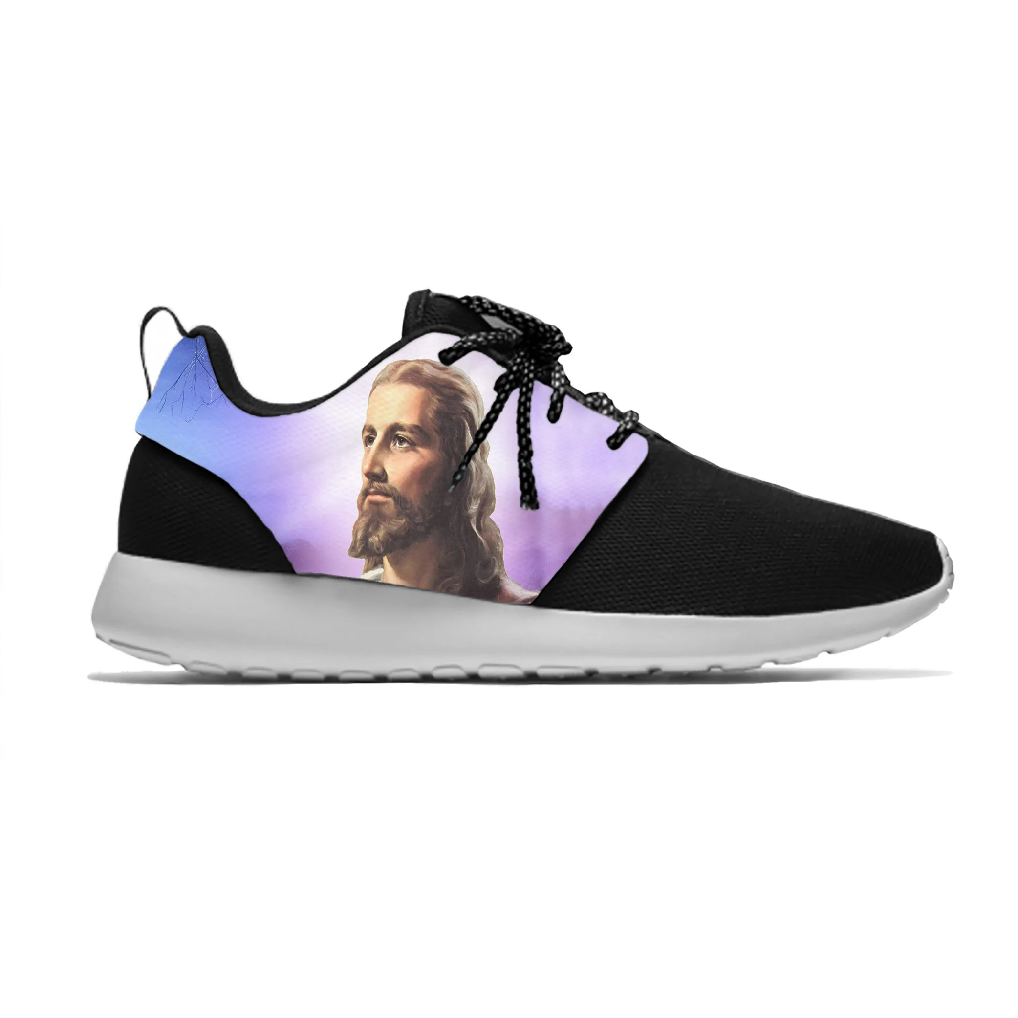 Hıristiyan Tanrı İsa Mesih Jesucristo Efendisi Komik Spor koşu ayakkabıları Rahat Nefes Hafif 3D Baskı Erkek Kadın Sneakers