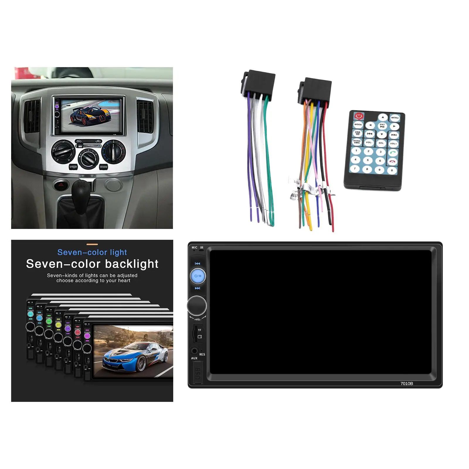 Bluetooth FM ile Araba Stereo 7 inç Dokunmatik Ekran Araba Radyo, USB / TF / AUX Girişi ile MP5 Çalar