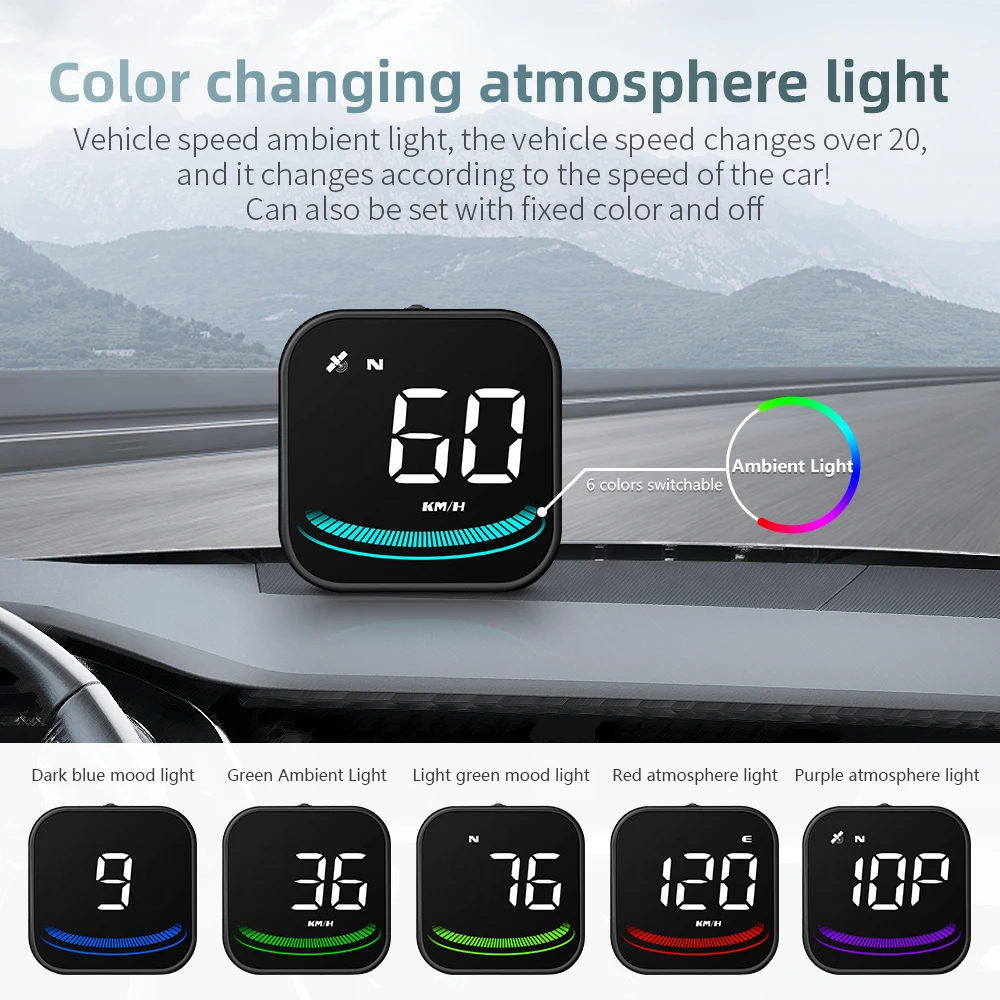 G4 G4S Head Up Ekran LED Otomatik Hız Göstergesi Akıllı dijital alarmlı saat Hatırlatma GPS HUD Araba Aksesuarları Tüm Araba için