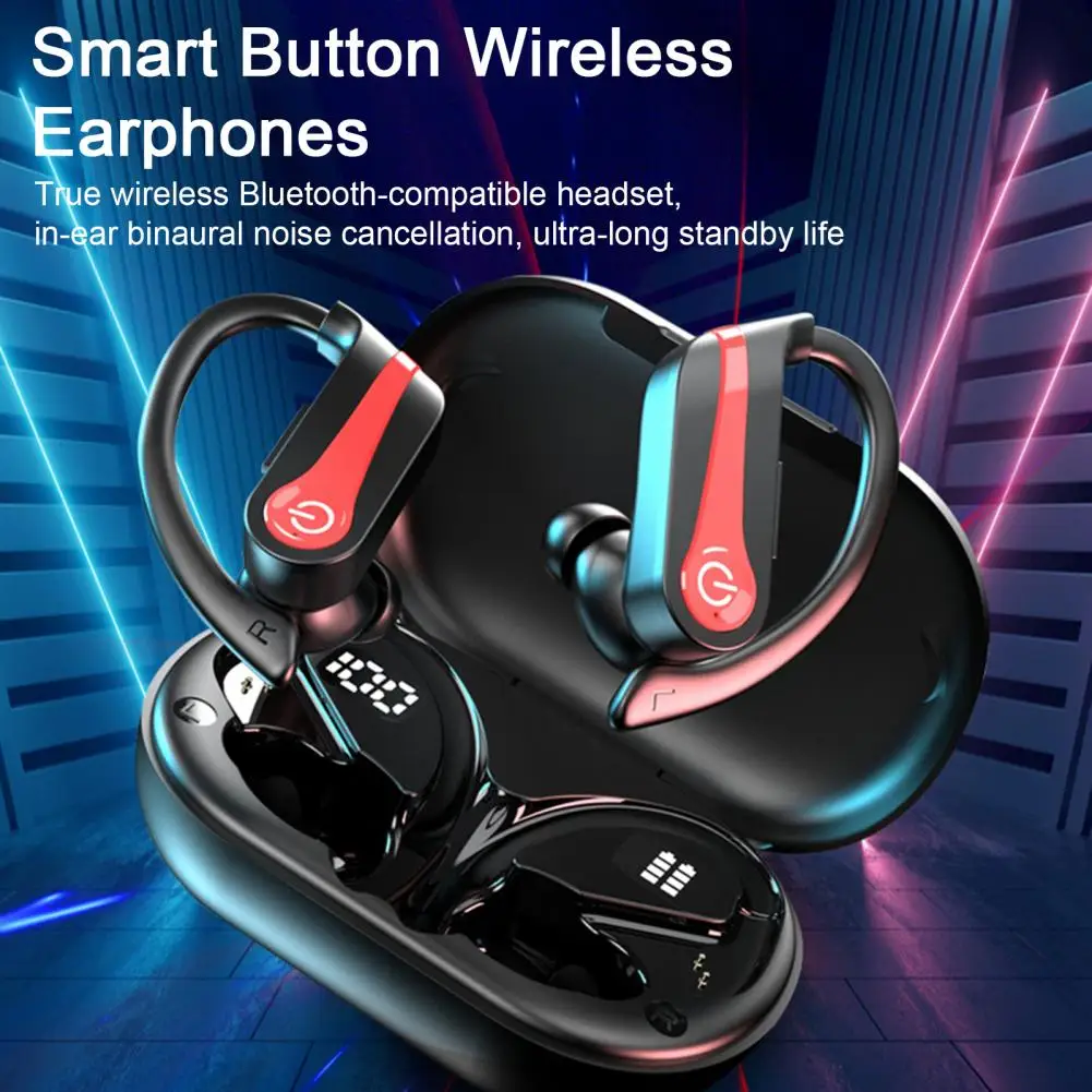 Evrensel Spor Kulaklıklar Hızlı Bağlantı 5.3 Bluetooth uyumlu Kulak Asılı Bluetooth uyumlu Kulaklık Oyun Oynama