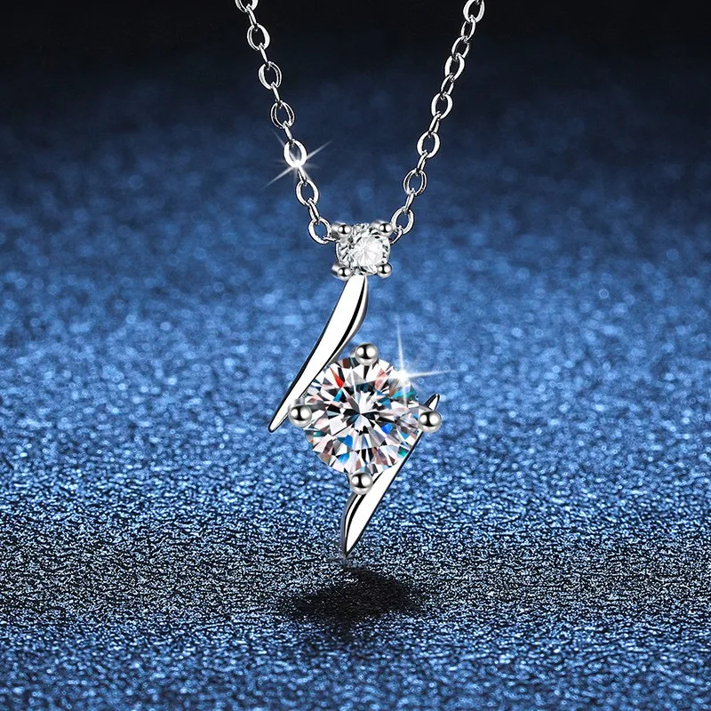 XL021 Lefei Moda Diamondset Lüks Basit Klasik Mozanit Aydınlatma Yıldız Kolye Kadın s925 Ayar Gümüş Parti Takı