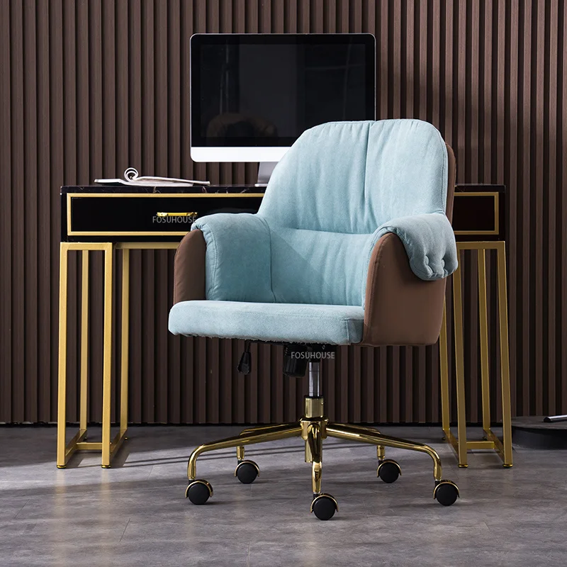 Modern Kumaş ofis koltuğu Ofis Mobilyaları için Yumuşak Yastık Arkalığı Yönetici ofis koltuğu Asansör Döner Tasarımcı bilgisayar sandalyesi