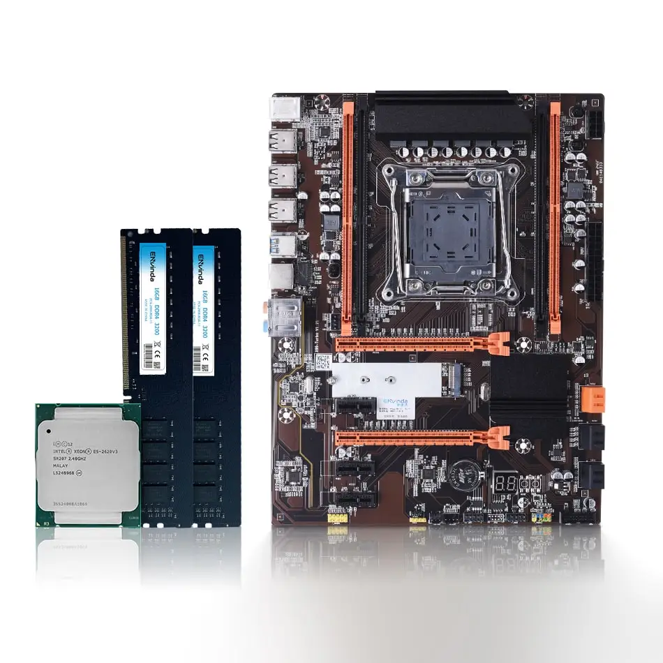 ENVİNDA X99 Anakart Kiti Seti İle LGA 2011-3 Xeon E5 2670V3 CPU İşlemci 32GB DDR4 3200 MHz bilgisayar masaüstü RAM Bellek Combo