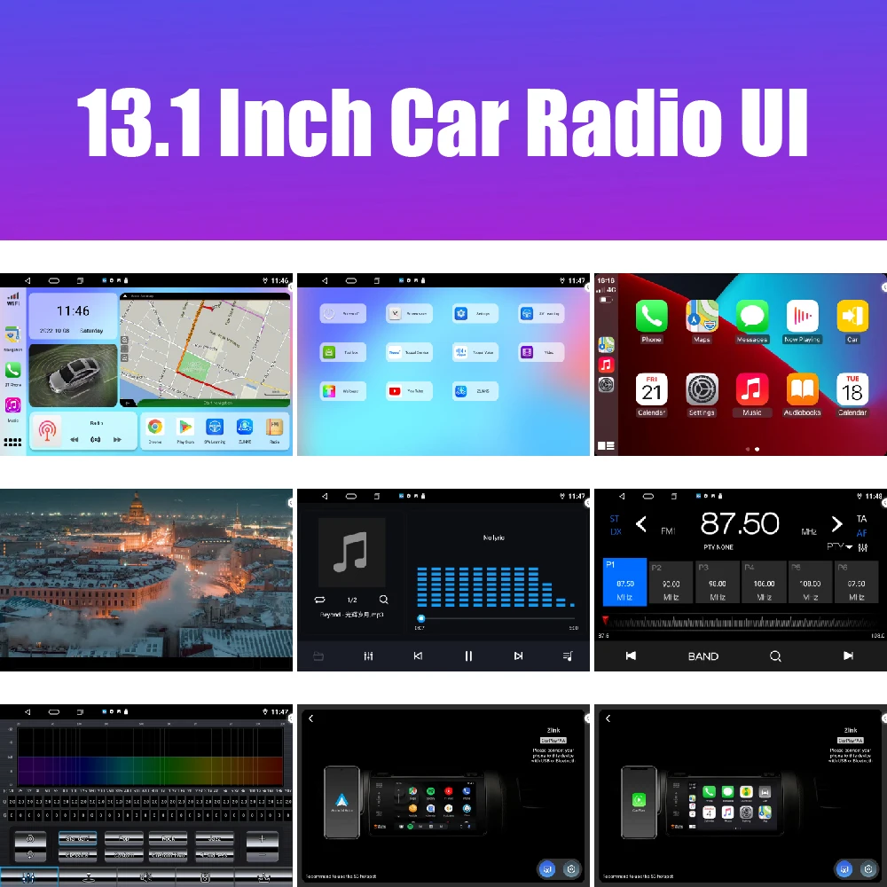 13.1 inç Araba Radyo Toyota crown 2015 2016-2018 İçin araç DVD oynatıcı GPS Navigasyon Stereo Carplay 2 Din Merkezi Multimedya Android Otomatik
