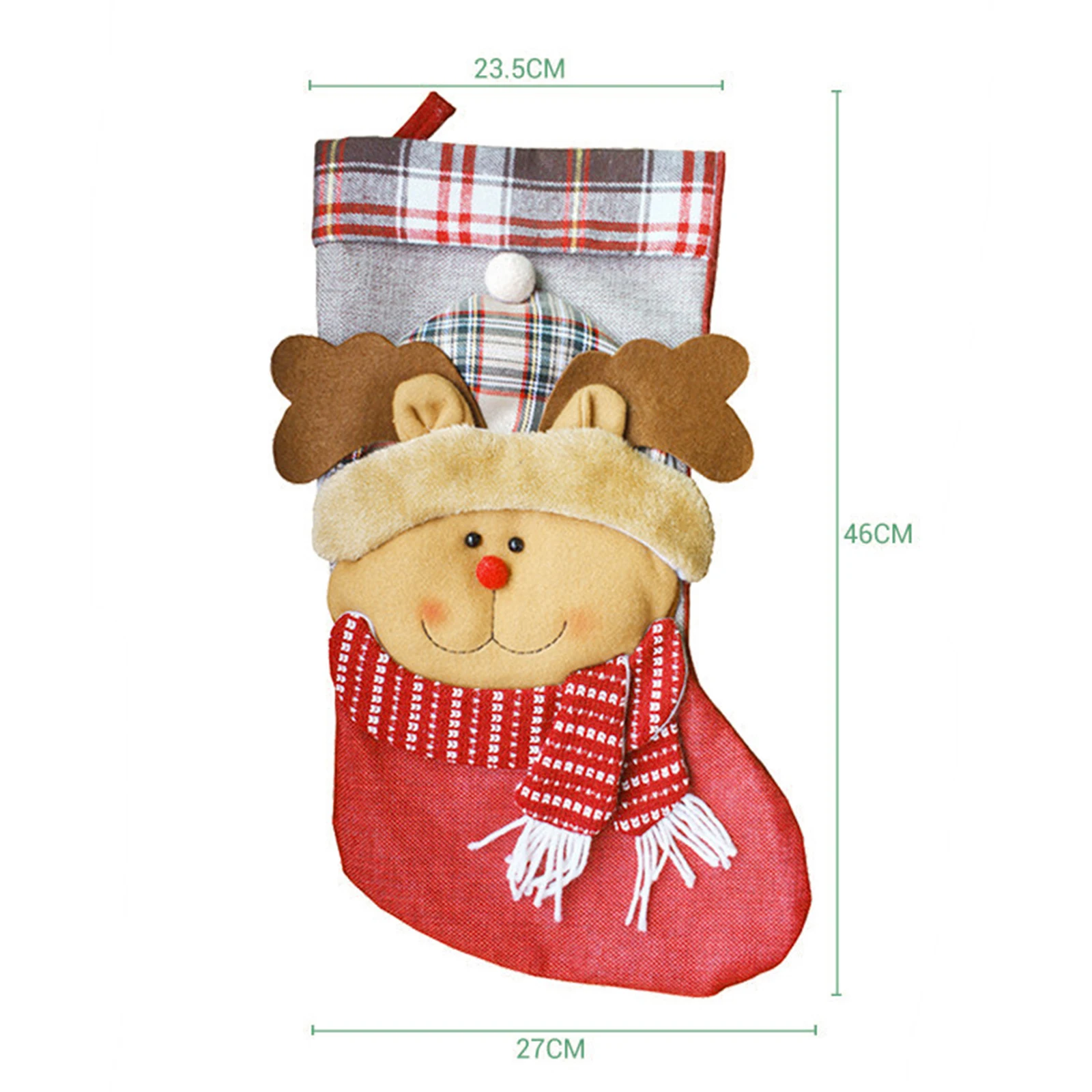 Noel Çorap askı süsleri Yaratıcı Ekose Geyik / Kardan Adam / Noel Baba Şeker Aperatif hediye çantası Festivali Dekoratif Sahne