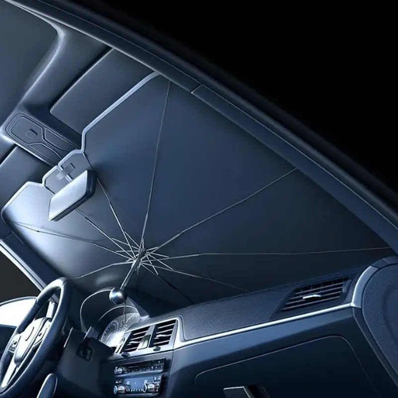 Araba güneşliği Şemsiye Araba Güneş Gölge Koruyucu araç ön camı 360 Derece Ayarlanabilir Katlanabilir UV Işını Reflektör Otomatik Ön Cam