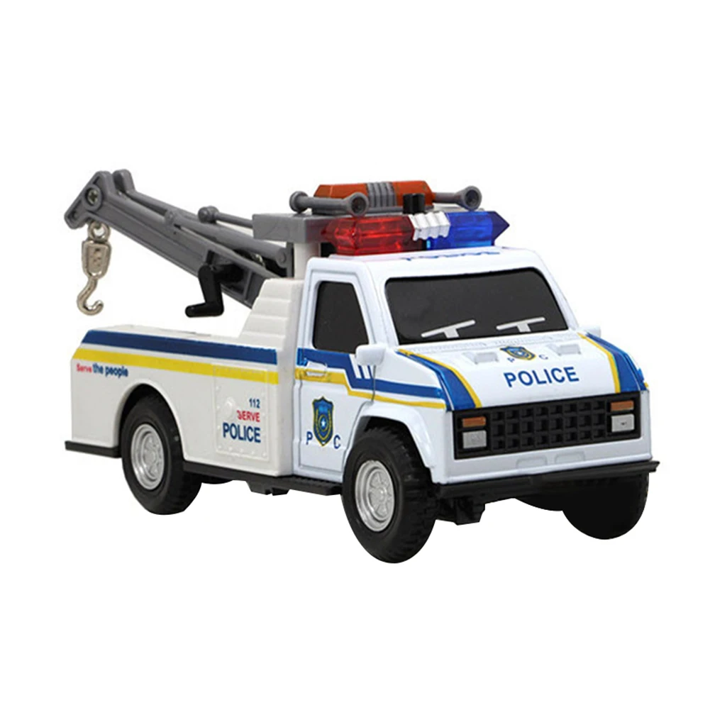 1/28 kurtarma politikaları yangın araba vinçler geri çekin ışık ses modeli çocuk eğitici oyuncaklar çocuklar için hediye