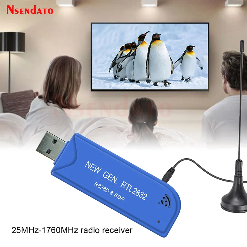 Dijital USB 2.0 TV çubuk mini PC Tuner RTL2832U R828D SDR RTL A300U 25 MHz-1760 MHz FM TV Alıcısı Frekans Tuner Dongle Anten ile