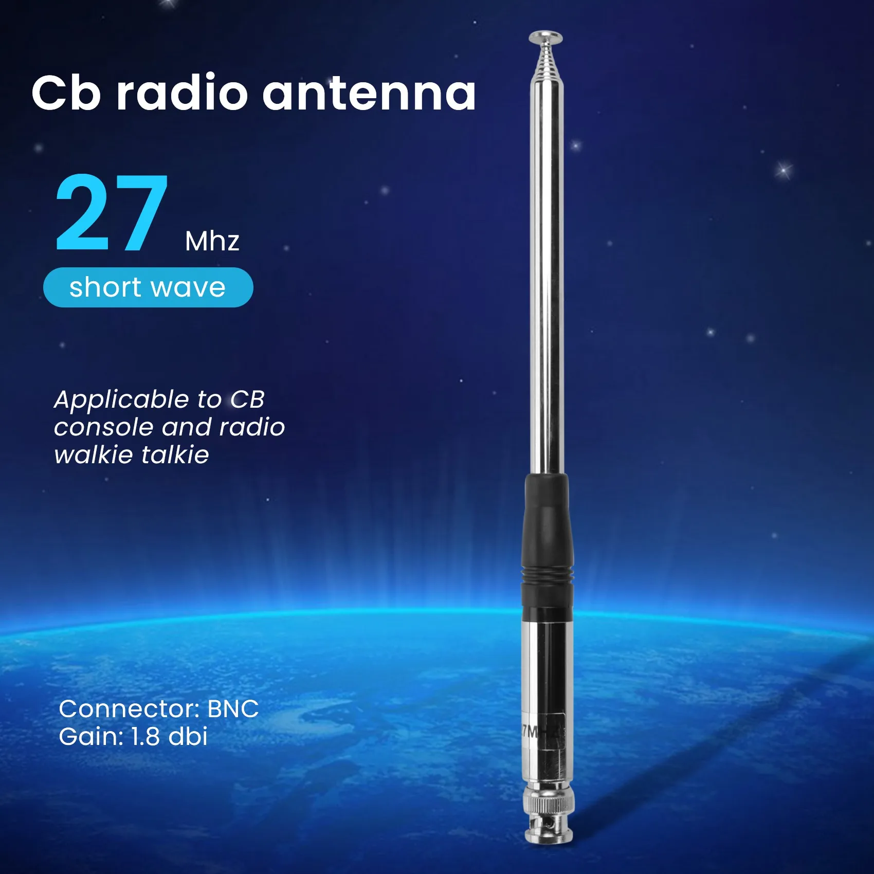 27Mhz Anten 9 İnç ila 51 İnç Teleskopik/Çubuk HT Antenler CB El/Taşınabilir Radyo BNC Konnektörü ile