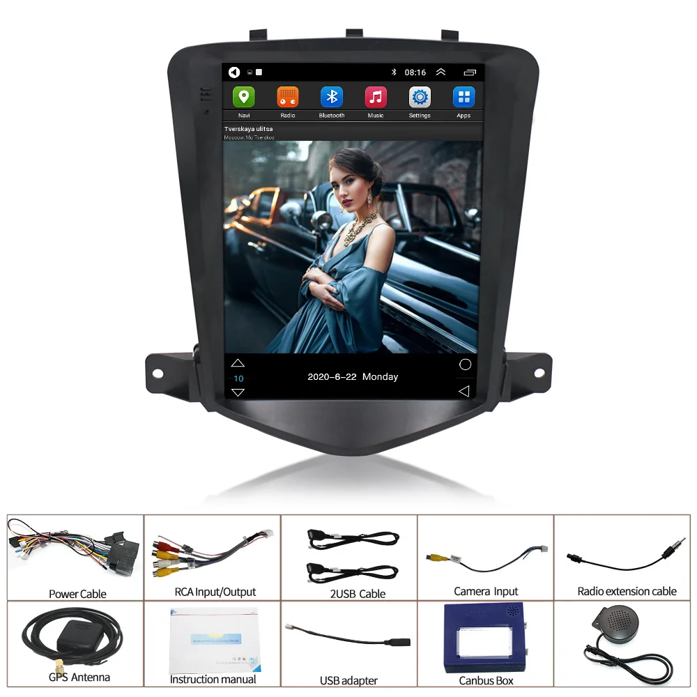 Android 12 6G + 128G Oyuncu Araba İçin Chevrolet Cruze J300 2008-2012 2Din Radyo Multimedya Video GPS CarPlay Otomatik 4G Tesla tarzı