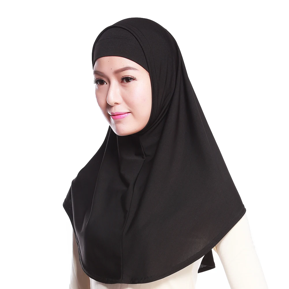 Kadın Müslüman Polyester 20 Renk 2 Adet Başörtüsü Takım Arabistan İslam Şal Eşarp Tam Kapak İç Düz Renk Şal Başörtüsü