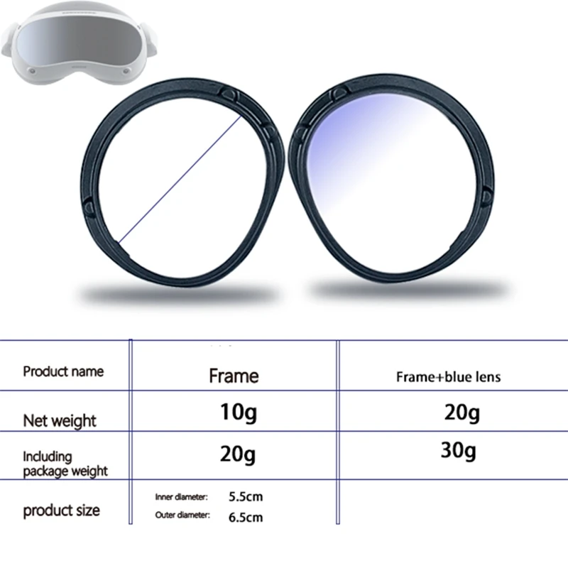 PİCO 4 Miyopi Gözlük Çerçevesi VR Manyetik Emme Enjeksiyon Çerçevesi İle Donatılmış Pico4 Miyopi lens adaptörü