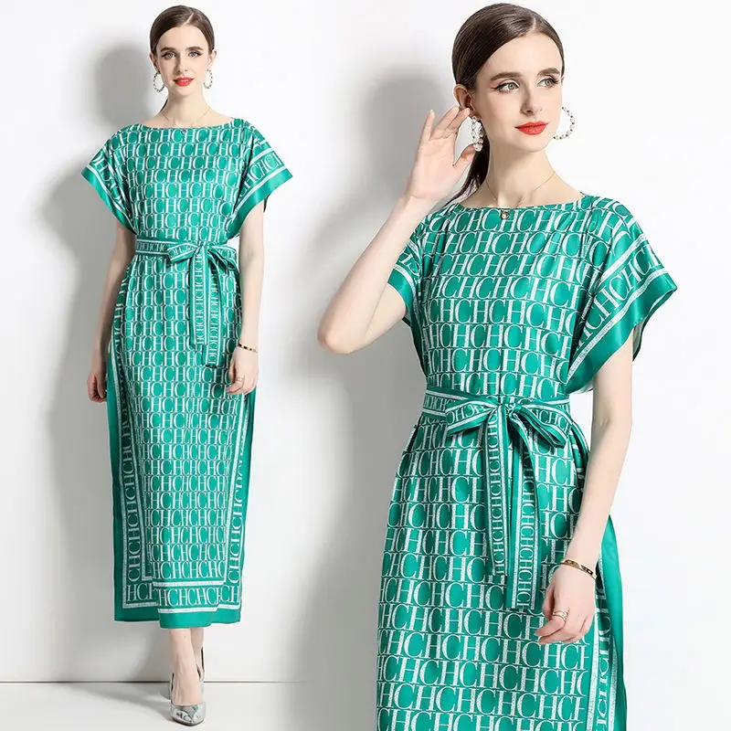Zarif Batı Kadın İlkbahar Yaz Moda Maxi Elbiseler Çok Renkli Tatlı Çiçek Yumuşak Büyük Salıncak Mor Kenar Vestidos