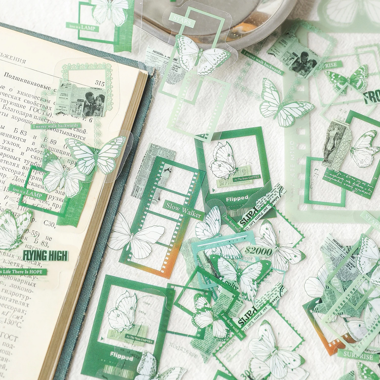 30 Adet Şeffaf Kelebek şerit etiket Vintage Fotoğraf Çerçevesi Dekoratif Çıkartmalar Scrapbooking Günlüğü Planlayıcısı Kart Yapımı