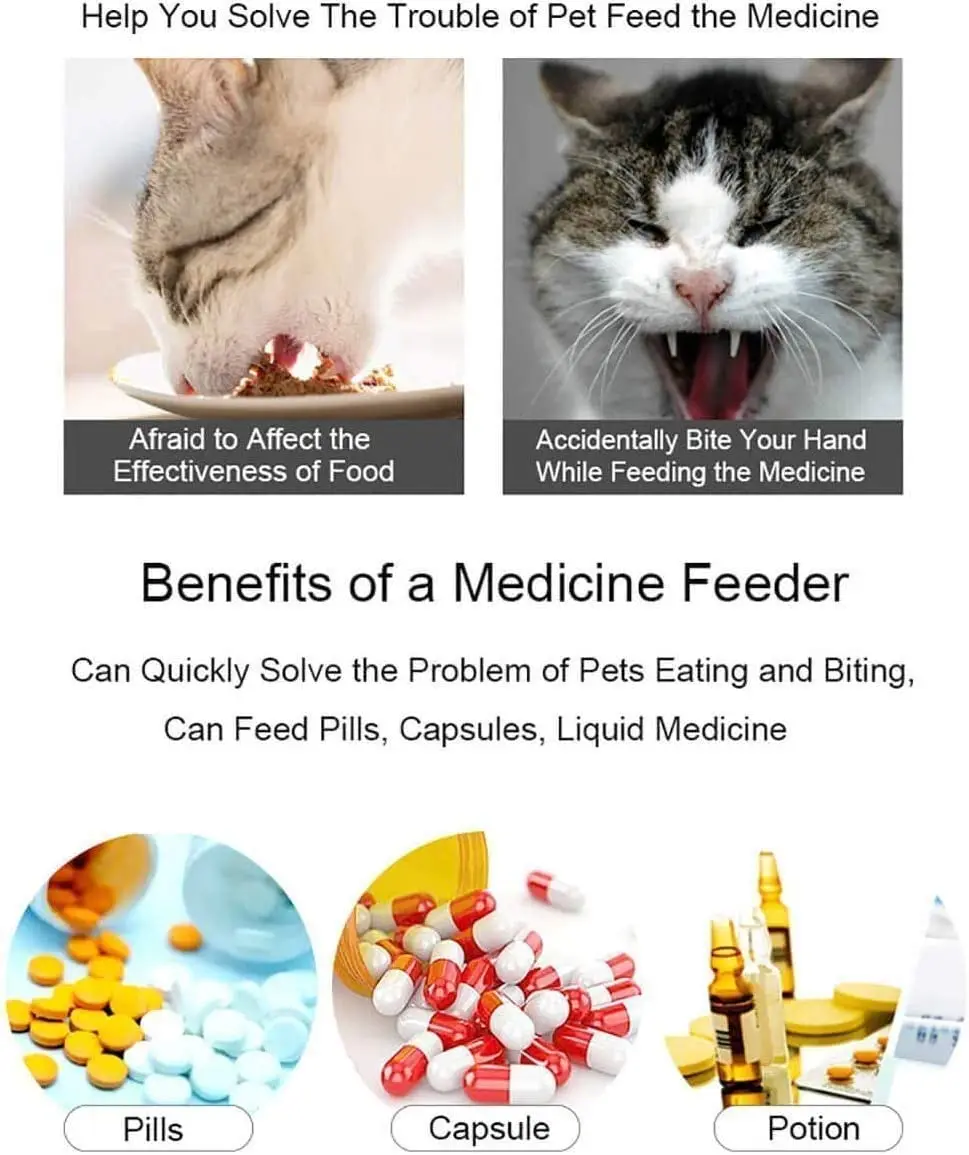 Kedi Hap Atıcı evcil hayvan pilleri Tabancası Köpek Hap Atıcı Kedi Tablet Yumuşak Ucu Şırınga Pet Tıbbi Besleme Dağıtıcı Aracı Küçük Hayvan