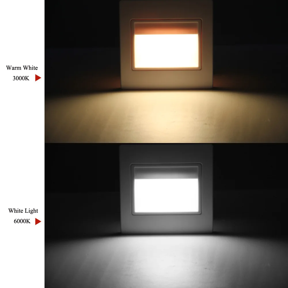Gömme LED Adım ve merdiven duvar ışığı 100-240V 1.5 W 3000K/6000K Modern Ev Güverte / Kapı Yan / Koridor / Kapı / Geçit Ayak