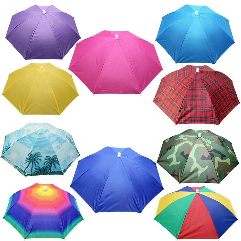 Taşınabilir Yağmur Şapka Açık Katlanır Şemsiye Balıkçılık Güneşlik Anti-Uv Kamp Balıkçılık Şapkalar Kap Plaj Kafa Şapka Aksesuarı