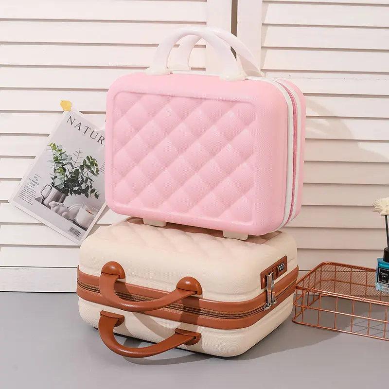 14in Kozmetik Durumda Bagaj Seyahat Taşınabilir Taşıma Bavul Makyaj için Büyük Kapasiteli Seyahat saklama çantası Kodlu Kilit ile Q41
