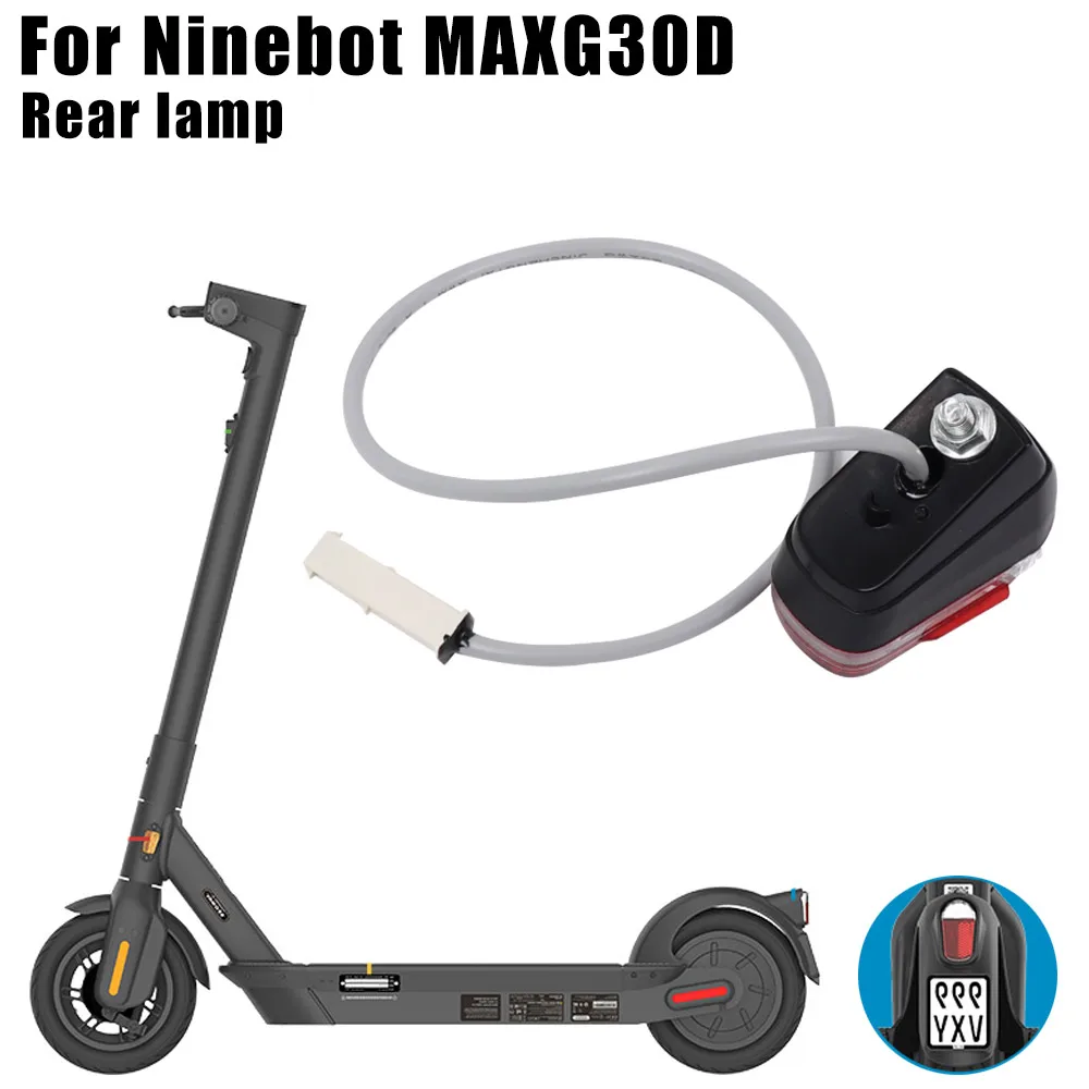 Ninebot için MAX G30D Elektrikli Scooter Arka Çamurluk Arka Lambası Güvenlik Arka Fren Lambası Çerçeve Kablo Hatları Yedek Parçalar