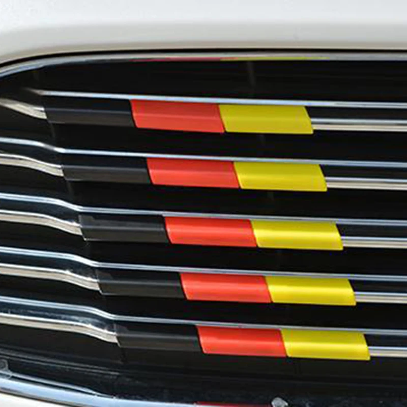 araba Üç renkli Orta net Renk Çubuğu Parlak Çubuk Modifikasyonu Araba Dekorasyon Şerit Aksesuarları Malzemeleri Ford Furuis 2013-18