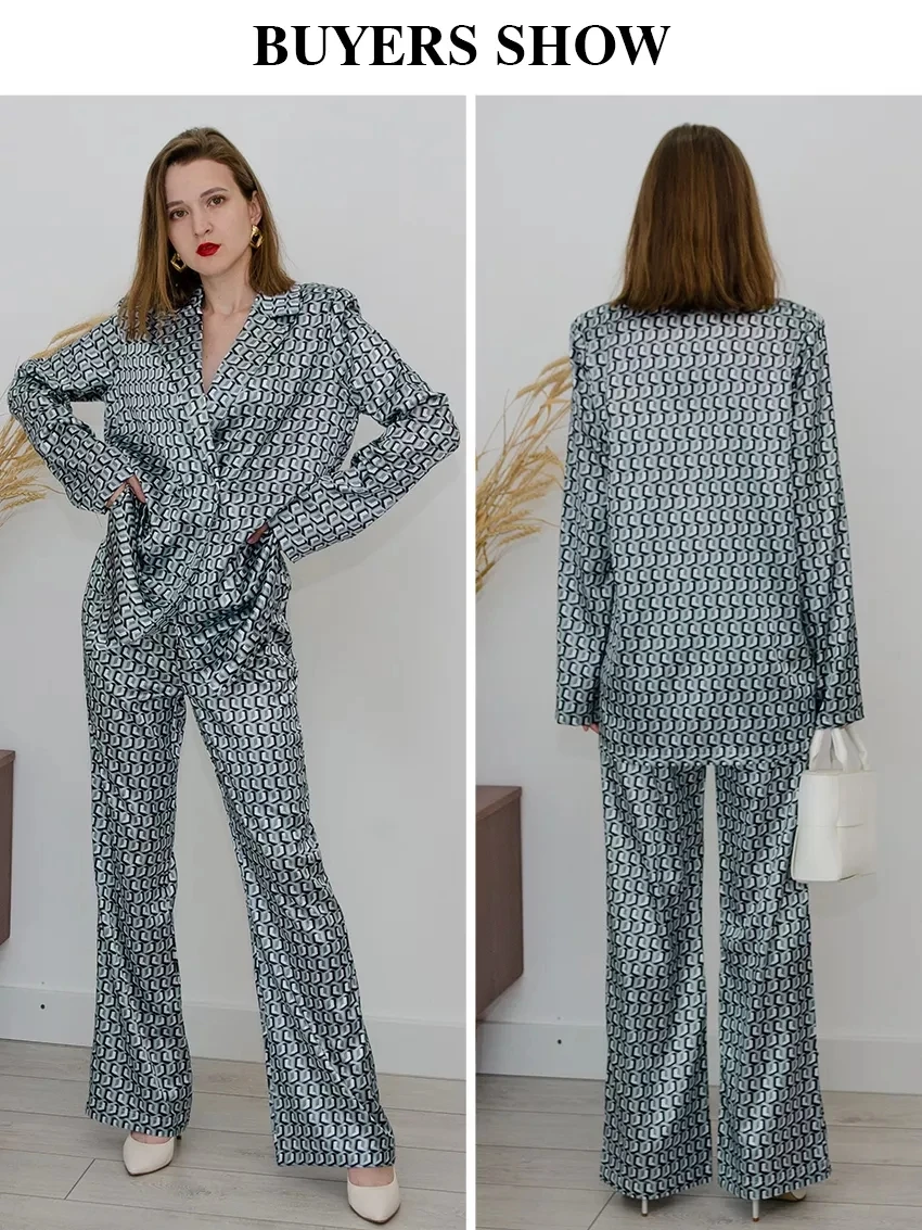 Moda Uzun Kollu İki Parçalı Setleri Kadınlar için Pijama Bodycon Baskı pantolon seti Streetwear Kalem Pantolon Takım Elbise Kıyafetler