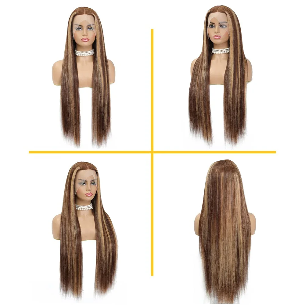 13×4 Ombre Vurgulamak peruk insan saçı Sarışın Düz Dantel ön peruk Hd Şeffaf Dantel Ön İnsan Saç Peruk Kadınlar İçin Tutkalsız