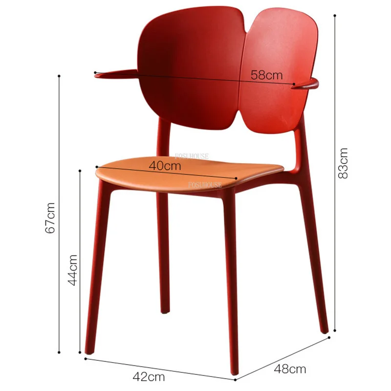 İskandinav Yemek Sandalyesi Mutfak Ins yemek sandalyeleri Modern Minimalist Ev Yaratıcı Yumuşak Paket Açık Plastik Arkalığı Koltuk
