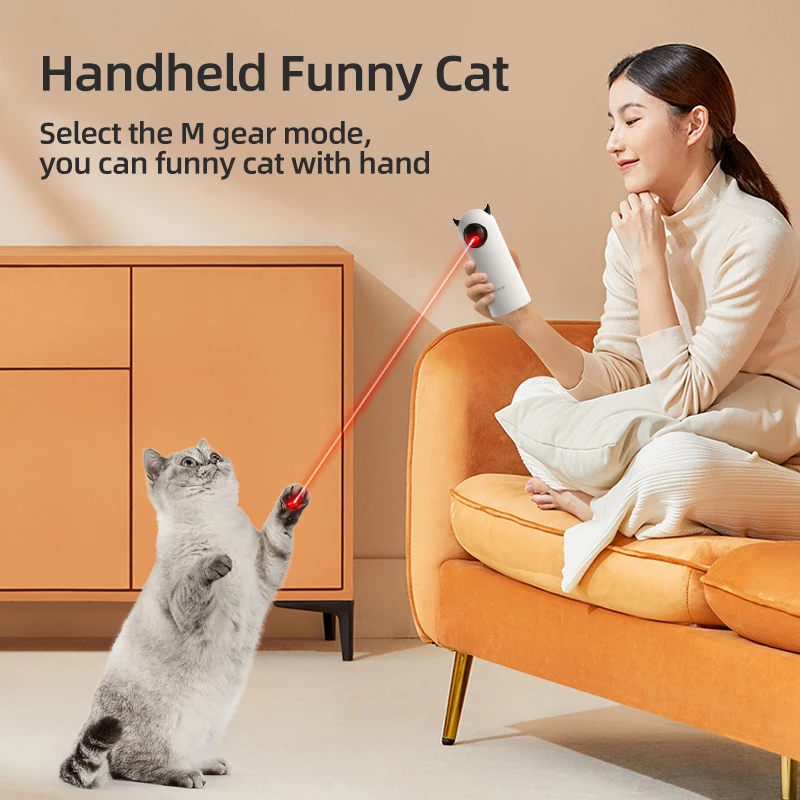 ROJECO Akıllı Kedi Oyuncak İnteraktif Otomatik Pet LED Lazer Kedi Oyuncak Aksesuarları Elektrikli Alay Lazer Kapalı Kedi Oyuncak Köpek İçin