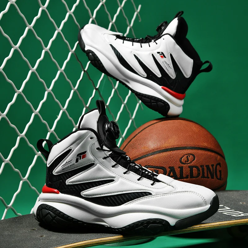 Moda Yastıklama basketbol ayakkabıları Erkekler Kaymaz Yüksek Top Sneakers Zapatillas Hombre Highten spor ayakkabılar Erkekler için Açık