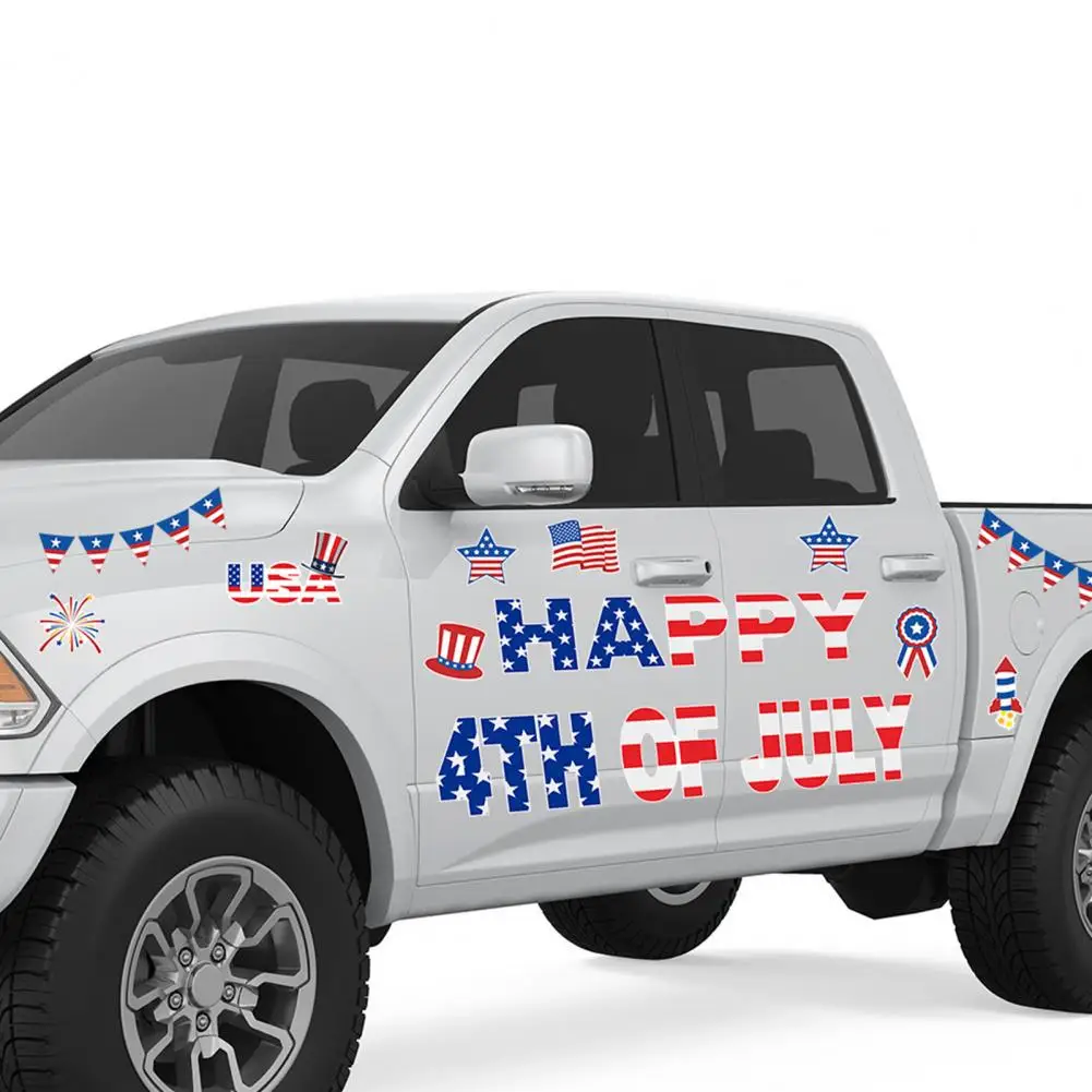 Araba Çıkartması Dekor 4 Temmuz ABD Bayrağı Araba Sticker Manyetik Uzun vadeli Dayanıklılık Araba Pencere Sticker