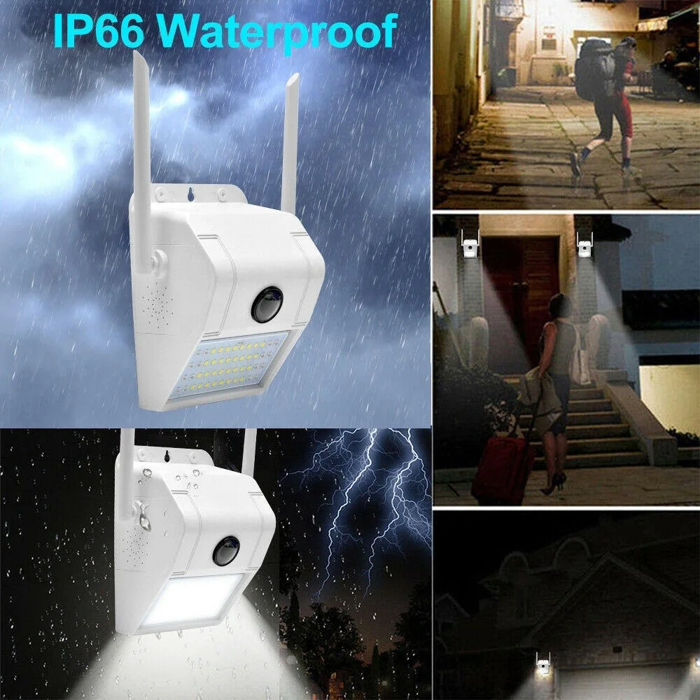 Ip65 Su Geçirmez Duvar Lambası Sundurma Yard Garaj 700Lm Parlaklık Hd 1080P Kablosuz Webcam Uzaktan Görüntüleme Akıllı Güvenlik Kamera
