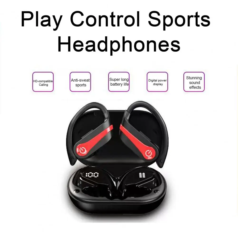 Evrensel Spor Kulaklıklar Hızlı Bağlantı 5.3 Bluetooth uyumlu Kulak Asılı Bluetooth uyumlu Kulaklık Oyun Oynama