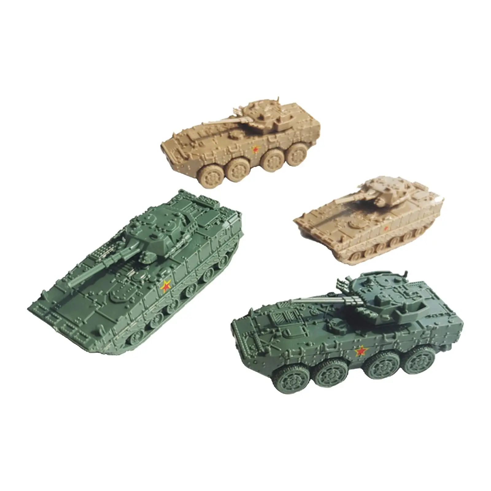 4 Adet 1: 144 Ölçekli Tankı Modeli Oyuncak Tankı Playset Koleksiyon 4D çocuk oyuncağı Zırhlı Araç eğitici oyuncak Çocuklar Çocuklar için Hediyeler