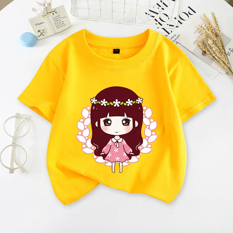 Kız Yaz Prenses T-Shirt Elsa Aurora Çocuk Pamuk Tees Dantel T Shirt 3D Sofya Aplikler Çocuk Doğum Günü Üst Giyim Gömlek