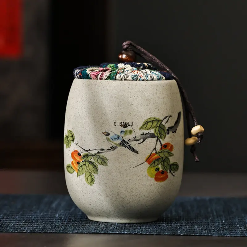 Yaratıcı Çay Caddy Puer Ham Çömlek Taşınabilir Seyahat Kutuları Çin Porselen Seramik Kutu Kung Fu Depolama Kavanoz trompet