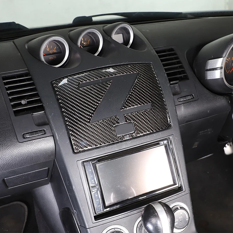 Nissan için 350Z 2003-2006 Yumuşak Karbon Fiber Merkezi Kontrol Vites Paneli Dash Klima Çıkış Araba Aksesuarları Sticker